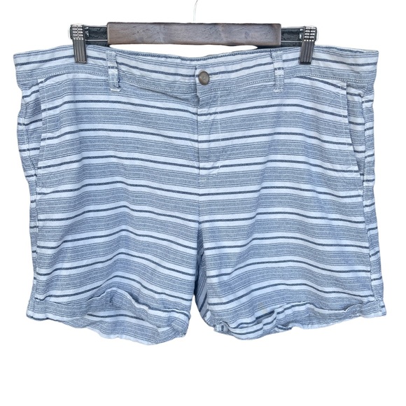 Gap Khakis Girlfriend 6" Cotton Striped Shorts Women's Plus Size 18 - Picture 1 of 7